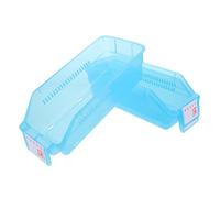 COLLBATH 3 Pièces Boîte de Rangement Médicaments Bleu Bac Empilable à Façade Ouverte pour Organisation Pharmaceutique Stockage Pilules et Accessoires Médicaux