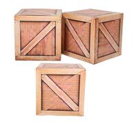 COLLBATH 3 Pièces Boîte en Bois simulée Fournitures de fête sur Le thème de l'Ouest décor de thème Occidental décorations de fête de Cowboy Occidental Papier Light Brown