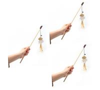 COLLBATH 3 Pièces Chat Teaser Interactive Cat Toy Jouets pour Chatons Nains Jouets pour Animaux de Compagnie Teaser Stick ER de Jouet Casse-tête pour Bambou