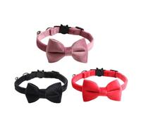 COLLBATH 3 Pièces Collier pour Chat en Velours Colliers De Chat Tricotés Cloche Cône De Chat Étiquette De Chat Noeud pour Chien Collier Calmant pour Chat Cage Arc Flanelle