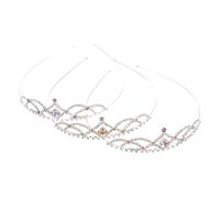 COLLBATH 3 pièces Couronne de Princesse pour Fille avec Strass Brillant Serre-tête Élégant pour Anniversaire Bandeau et Chic pour Garçon Fille