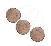 COLLBATH 3 Pièces Éponge Visage Exfoliante de Graine de Noix Naturelle Nettoyage Profondeur Réutilisable pour Soins Visage Hommes Femmes