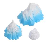 COLLBATH 3 pièces Miniature Arctic Iceberg and Igloo Decorations PVC Submersible Ice House Cake Toppers and Mountain Figurines for Aquarium