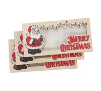 COLLBATH 3 pièces Pince à Billets Bois Noël Robuste et Décorative Porte-cartes Multifonction pour Espèces Cartes et Photos Lot de Porte-monnaie de Noël Compacts et Légers pour Fêtes