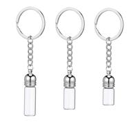 COLLBATH 3 Pièces Porte Clés Flacon Verre Transparent avec Bouchon Acrylique Argenté Flacon Voyage Multifonction pour Huiles Essentielles et Parfum Suspendu pour Sac à Main ou Sac à Dos
