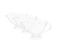 COLLBATH 3 pièces Saucière Verre Transparent Verseuse à Sauce Ergonomique pour Sauces Vinaigrettes et Condiments pour Dîner et Service de Viande