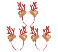 COLLBATH 3 Pièces Serre-tête Renne de Noël Lot de Bandeaux Antlers Doux et Légers Accessoire Costume Festif pour Garçon Fille et Adultes Bandeaux Cheveux de Fête Xmas