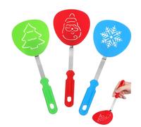 COLLBATH 3 Pièces Spatules de Cuisine Ergonomiques Nylon pour Wok avec Design Noël Père Noël Sapin Flocon pour Usage
