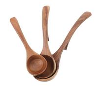 COLLBATH 3 Pièces Wooden Soup Ladle Set With Long Handles And Hooks Non Stick Round Wooden Kitchen Utensils For Cooking Stirring Serving Japanese Soups And Stews