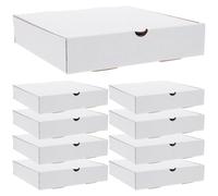 COLLBATH 30 Pièces Boîtes à Pizza Kraft Ondulées Boîtes Carton Blanches Réutilisables pour Fraîcheur Pizzas Gâteaux Biscuits Emballage Résistant