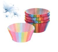 COLLBATH 300 pièces Caissettes à Muffins Arc-ciel Papier Anti-huile pour Cupcakes Gâteaux Fêtes Colorées