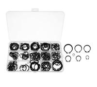 COLLBATH 320 pièces Assortiment Anneaux de Retenue Externes Acier Noir Clips Élastiques pour Arbres Rondelles de Maintien avec Boîte de Rangement Transparente