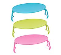 COLLBATH 3pièces Lot Cuisson Vapeur Multifonctions Supports De Plateau Alimentaire Arrondis Étagère De Stockage De Nourriture à Plusieurs Niveaux Pour Micro-ondes