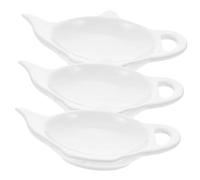 COLLBATH 3pièces Support Porte Sachet Thé Céramique Blanc Repose Cuillère Et Multi-Usage Rangement Pratique pour Sachets De Thé Usagés Cuisine Et Salon