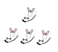 COLLBATH 4 Ensembles Bandeau Zèbre Pour Cosplay Costumes D'animaux Casque Déguisement Oreilles De Zèbre Coiffure Queue De Zèbre Dessin Animé Bandeau Oreilles De Zèbre Accessoire Chiffon