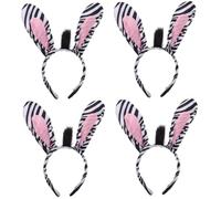 COLLBATH 4 Pièces bandeau zèbre oreilles groupe Chauve souris peluche lapin panda accessoires de déguisements silletum masqué Des accessoires photo pour PhotoShoot bandeaux de fête chiffon