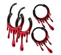 COLLBATH 4 Pièces Boucles D'oreilles En Acier Inoxydable Saignant Boucles D'oreilles Gothiques Anneau De Nez D'halloween Anneaux De Nez En Métal Rouge