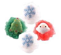 COLLBATH 4 Pièces Boule Noël Lot de Exfoliant Corporel Générateur de Mousse Dense pour Bain Relaxant Massage Peau et Nettoyage Complet Du Corps