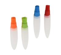 COLLBATH 4 pièces Bouteille Huile Silicone avec Brosse Pointue Outils Multifonctions pour Barbecue Extérieur Pinceau à Badigeonner pour Cuisson et Grillades