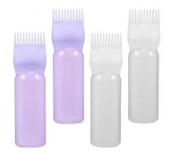 COLLBATH 4 pièces Bouteilles Applicatrices pour Coloration Capillaire avec Peigne Racine Flacons Doseurs Plastique Outils Précis pour Distribution Uniforme de Teinture à Domicile et Salon
