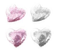 COLLBATH 4 pièces Coussinet Gel Yeux Réutilisables Forme de Cœur Coussinets Rafraîchissants Hydratants Contour des Yeux pour Réduire Poches et Ombres Lot de Rose et Argent