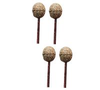 COLLBATH 4 Pièces De Dents Molaires Bâtonnets d'herbe à Chat Sucettes Chat Boules d'herbe à Chat Roue De Chat Boules De Chat Jouets pour Chat avec De l'herbe à Chat en Bois Brown