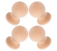 COLLBATH 4 Pièces Embouts Décoratifs Bois Massif Sculpté Embouts Non Finis pour Poteaux de Lit Colonnes Clôtures et Escaliers Ornements Artisanaux pour Décoration Intérieure et Extérieure