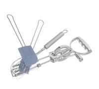 COLLBATH 4 Pièces ensemble d'outils de cuisson Mélangeurs à main fouetter whisk rotary stirrer à pâte mélangeur d'oeufs en métal de cuisson manuel rotatif Acier inoxydable