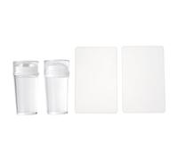 COLLBATH 4 pièces Kit de Manucure Nail Art Tampons Jelly Transparente avec Plaques de Stamping DIY Accessoire Vernis pour Ongles Création Facile et Portable