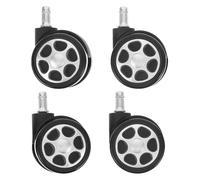 COLLBATH 4 Pièces Lot de 4 Roulettes Pivotantes de 2,5 Pouces Frein Gravité pour Chaise de Bureau, Roulettes en Plastique Silencieuses, Tige 11 X 20 MM, Remplacement Roues Chaise Bureau