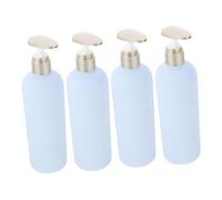 COLLBATH 4 Pièces Lot de Bouteilles Rechargeables avec Pompe Presse Distributeurs Élégants pour Shampooing et Lotion Design Simple et Pratique pour Salle de Bain et Voyage