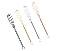 COLLBATH 4 pièces Lot de Mini Fouets à Œufs Acier Inoxydable Mélangeurs Manuels Colorés Poignée Épaisse Confortable Accessoires pour Cuisine Pâtisserie et Restaurant