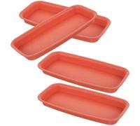 COLLBATH 4 pièces Lot de Plateaux Rectangulaires pour Plantes Plastique Soucoupes Anti-Fuite pour Pots de Fleurs Bac à Eau pour Intérieur et Extérieur Protection des Surfaces et Drainage