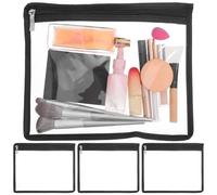 COLLBATH 4 Pièces Lot Rangement Transparente avec Fermeture Éclair Pochettes Organisatrices Polyvalentes pour Cosmétiques Papeterie et Accessoires de Voyage Pochette Pratique et Visible
