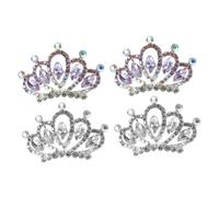 COLLBATH 4 pièces Peignes à Cheveux Couronne Strass Mini Diadèmes pour Mariage et Fête Accessoires Esthétiques Élégants pour Femme et Fille