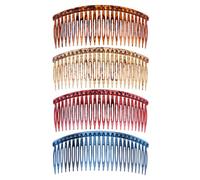COLLBATH 4 pièces Peignes à Dents Résine Résistante Lot de Accessoires Cheveux Antidérapants pour Femmes Fixation Tiara et Bijoux de Mariage Outils Coiffure pour Soirées Couleur Aléatoire