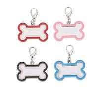 COLLBATH 4 Pièces Plaques Identification pour Animaux de Médailles Personnalisables Inoxydable pour Accessoires Uniques pour Collier Design Élégant Plaques Gravées pour Noms Numéros de