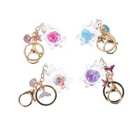 COLLBATH 4 Pièces Turtle Handbag Charms With Glow-in-the-dark Sequins Tortoise Keychains For Women Travel And Everyday Purse Accessories