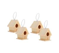 COLLBATH 4 Pièces Volière Nid D'oiseau Bricolage Nichoirs en Bois Non Finis Décorer Le Nichoir Maison De Kit De Peinture pour Nichoir Hirondelle Nichoir Meiyya Bois De Pin Khaki