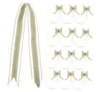 COLLBATH 40 Pièces Fleur de Mariage Arc de décoration de fête Anniversaire Tire Arc Panier-Cadeau Pull Bow Big Ribbon Bow Sangles Vert Clair