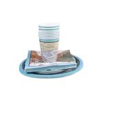 COLLBATH 44 pièces Set Vaisselle Papier pour Fête Assiettes Gobelets et Serviettes pour Anniversaires Retraites et Célébrations Aux Aliments Chauds et Humides