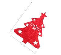 COLLBATH 48pièces Pochette à Couverts en Feutre pour Fourchettes Cuillères Décorations De Table Festives Rouge Forme De Sapin De Noël