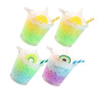 COLLBATH 4pièces Mini Coupe De Fruits Pour Porte-clés Breloques De Tasse Double Couleur Phosphorescentes Décoratif Et Accessoire De Bricolage Diy Cadeau