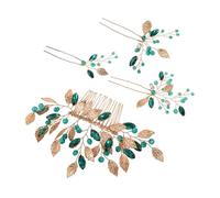 COLLBATH 4pièces Peigne à Cheveux De Mariée Avec Fleurs Et Perles Accessoire Élégant Pour Coiffure De Mariée Clips Décoratifs Et Rhinestones Ensemble De Pinces à Cheveux Artisanales
