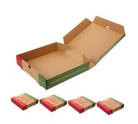 COLLBATH 5 Pièces Boîtes à Pizza Papier Pliable Antigraisse Ventilées pour Livraison et Restauration Conteneurs Carton Transport Facile pour Fêtes et Événements Extérieurs