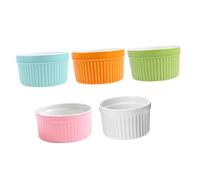 COLLBATH 5 pièces Ramequins Céramique Petits Bols de Cuisson pour Dessert Multifonction Résistants et Faciles à Nettoyer Adaptés pour Salades et Pâtisseries