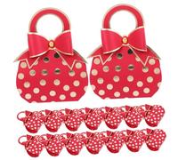 COLLBATH 50 pièces Lot de Boîtes à Rouges avec Poignée et Grand Nœud Boîtes Élégantes pour Mariage Fête et Retour Invités pour Entreprise et Célébrations Festives