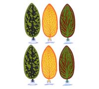 COLLBATH 6 Pièces Betta Fish Leaf Pad With Suction Cup Aquarium Decoration Resting Bed Simulating Natural Habitat For Breeding And Stress Relief