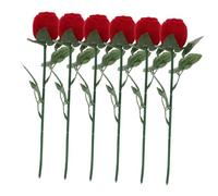 COLLBATH 6 Pièces Boîte à Bagues Forme Rose Rouge avec Tige Boîte à Bague de Demande Mariage de Fiançailles Romantique Coffret Bijoux Portable pour Mariage et Saint-valentin Lot