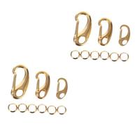 COLLBATH 6 Pièces Boucle De Chien Manille Clips D'étiquette De Chien des Clips Animal De Compagnie Plaque Gravée pour Chien Pivot Étiqueter Lutter avec Longes Cordon Acier Inoxydable Golden